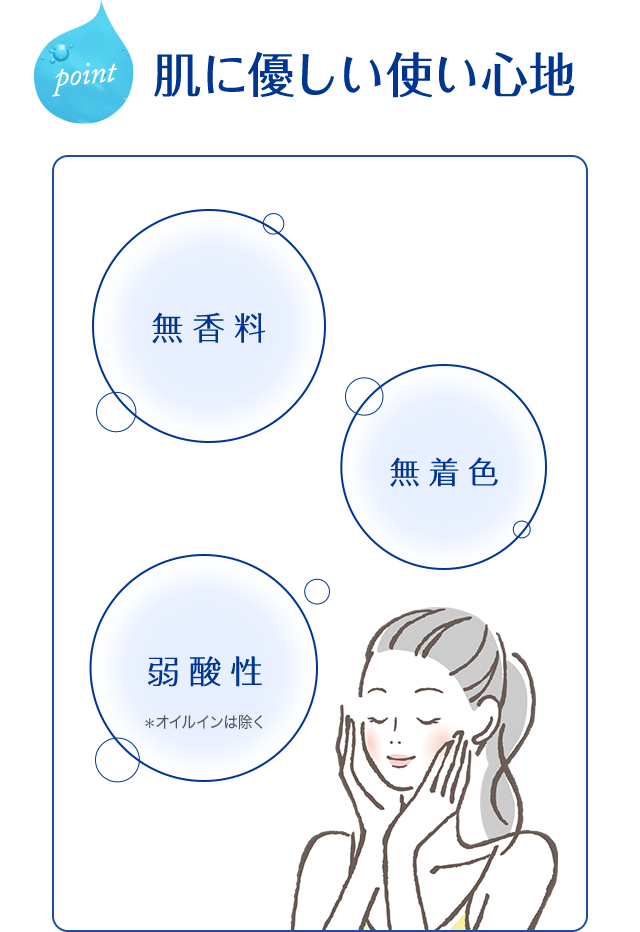 肌にやさしい使い心地