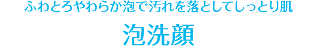 ふわとろ、やわらか泡で、汚れを落としてしっとり肌泡洗顔